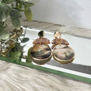 Versona Shell Disc Drop Earrings